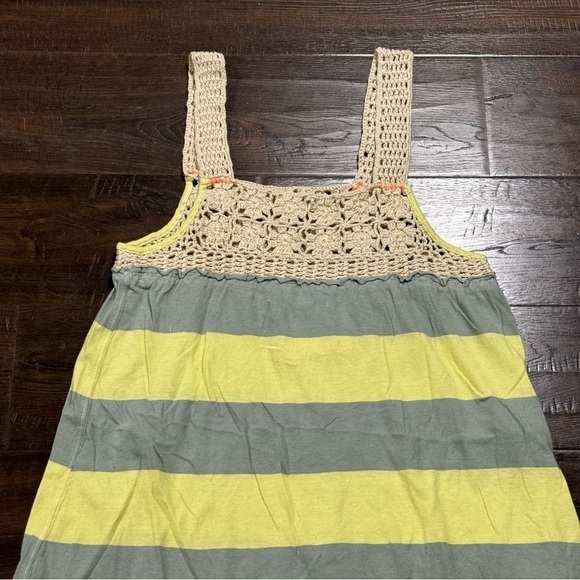 Free People Luca Crochet Stripe Knit Merida Combo Tunic Dress Size Medium Women - Picture 3 of 10